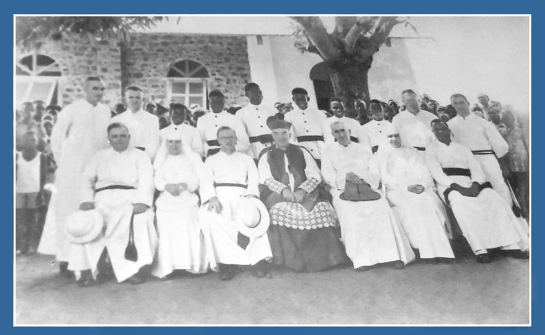 Archbishop Heerey with pioneer Brothers of St Peter Claver